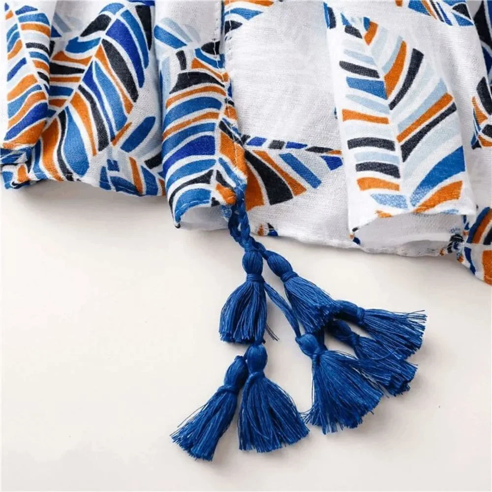 Ladies Blue Feather Scarf